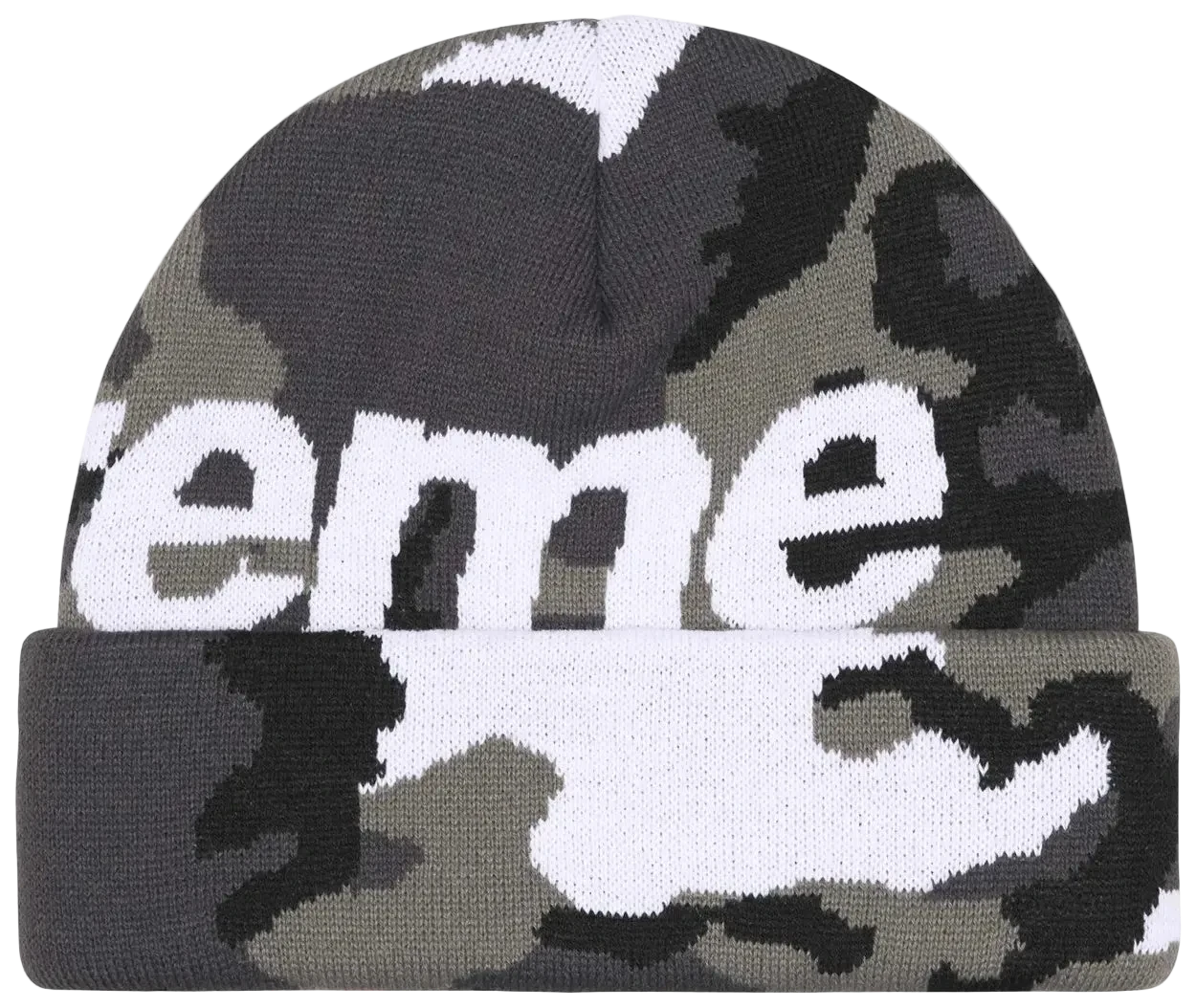 Supreme Camo Big Logo Beanie Snow Camo