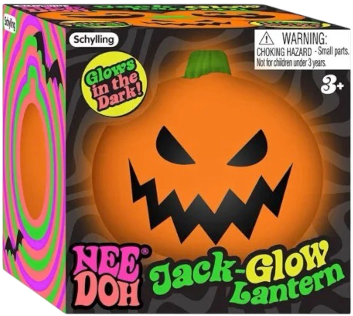 NeeDoh Jack Glow Lantern Squishy Fidget Toy (Random Facial Expression) Orange