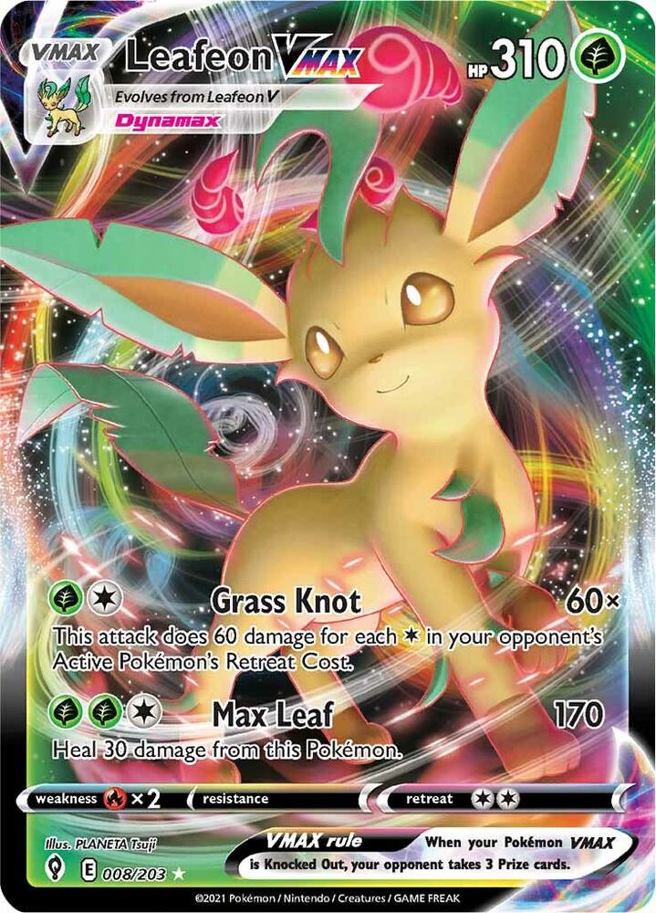 Leafeon VMAX - 008/203 - SWSH07: Evolving Skies (SWSH07)