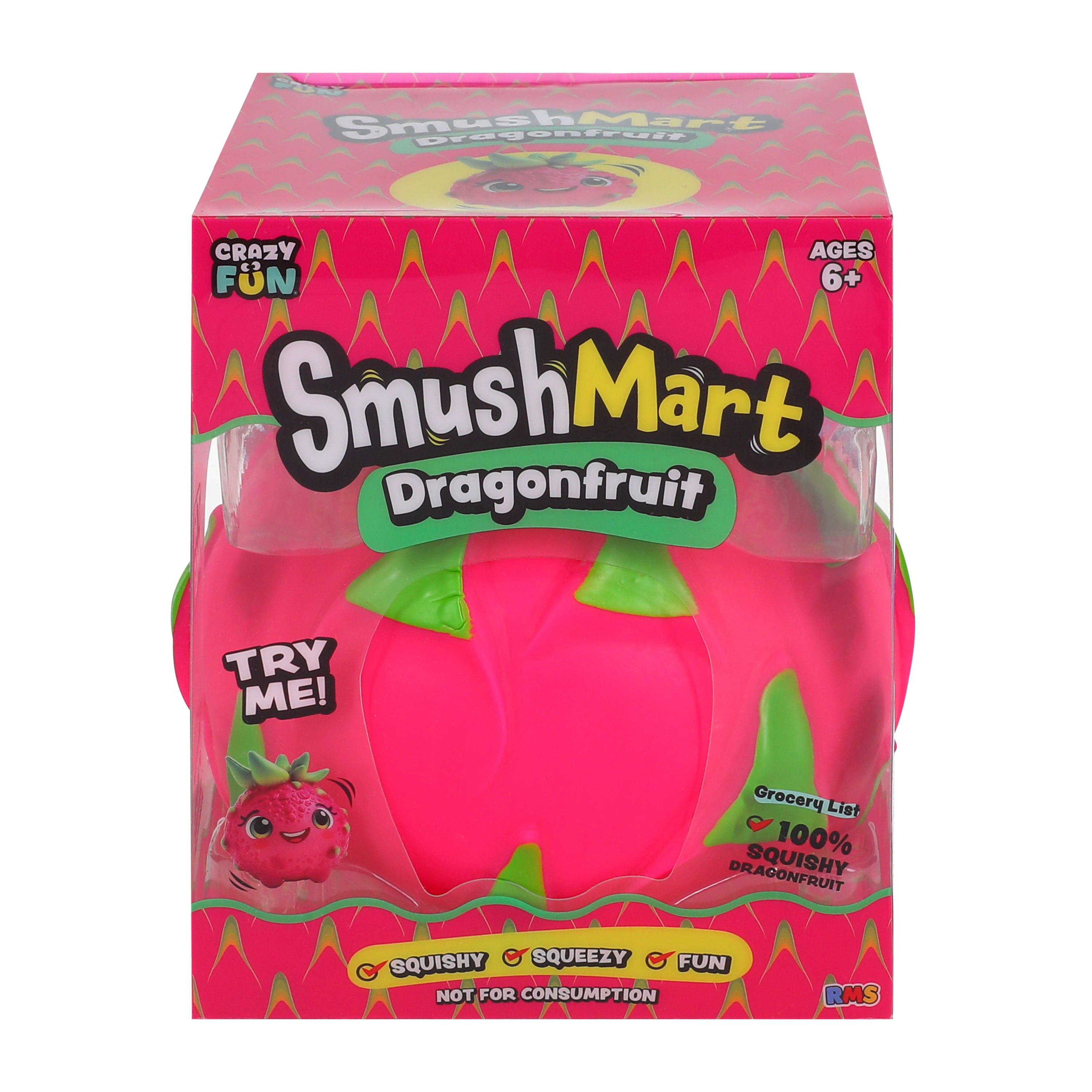 Crazy Fun Smush Mart Dragonfruit Squishy Stress Toy