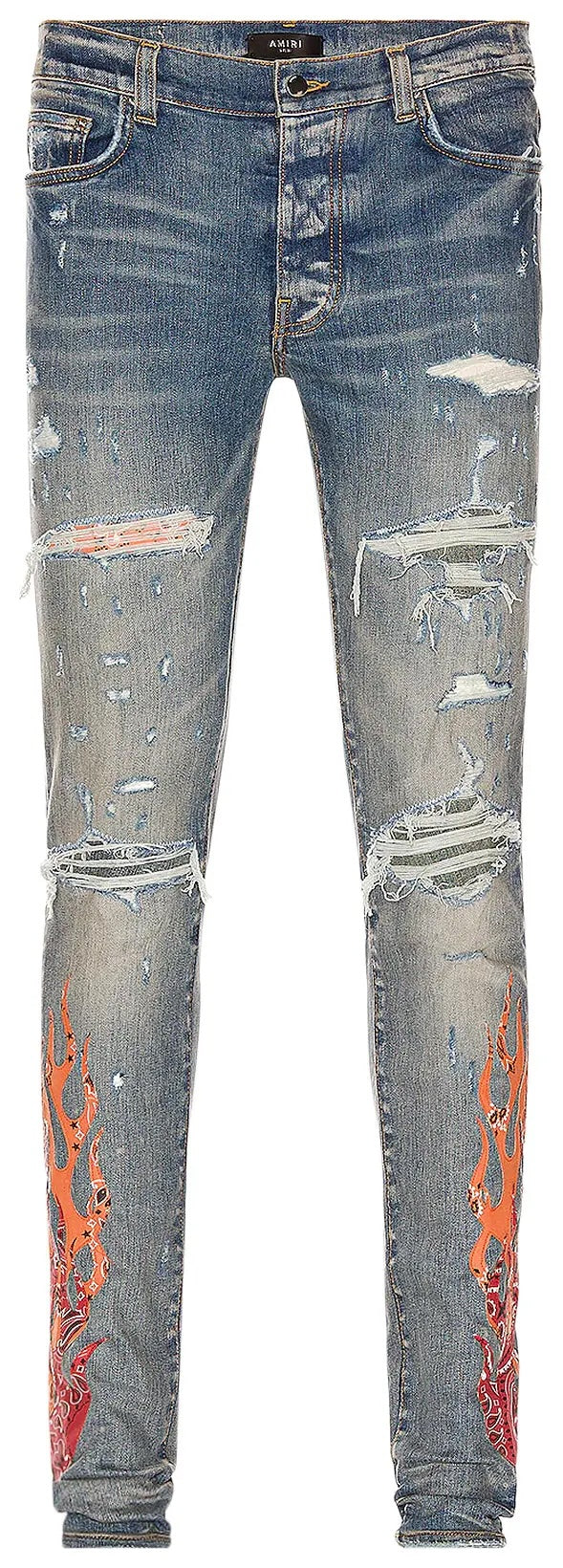 Amiri Bandana Flame Jean 'Clay Indigo/Orange'