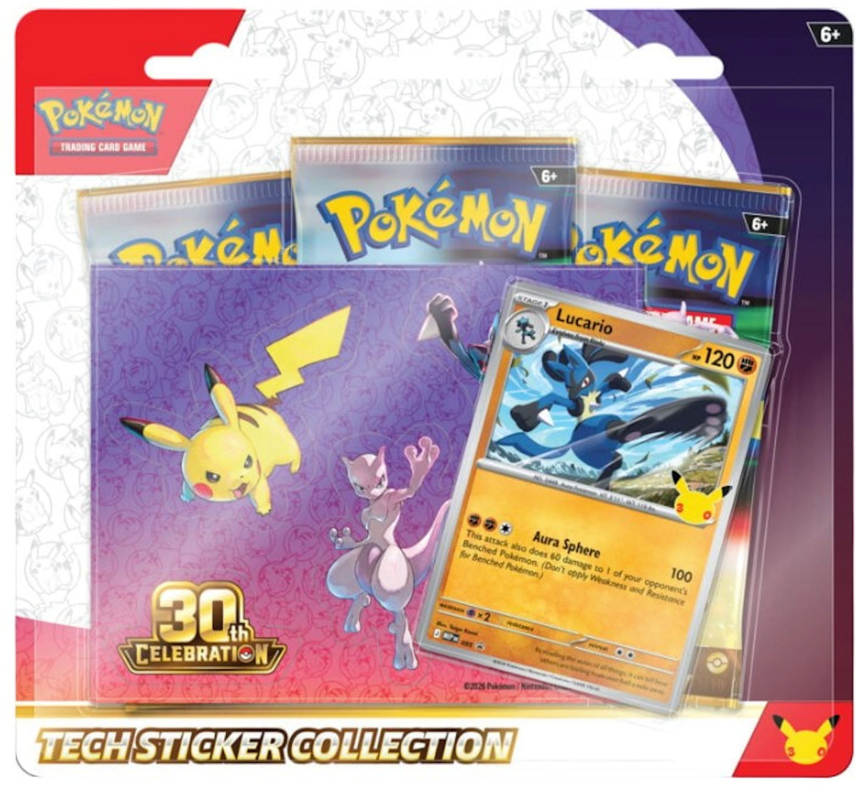 2026 Pokémon Mega Evolution 30th Celebration Tech Sticker Collection : Lucario Promo