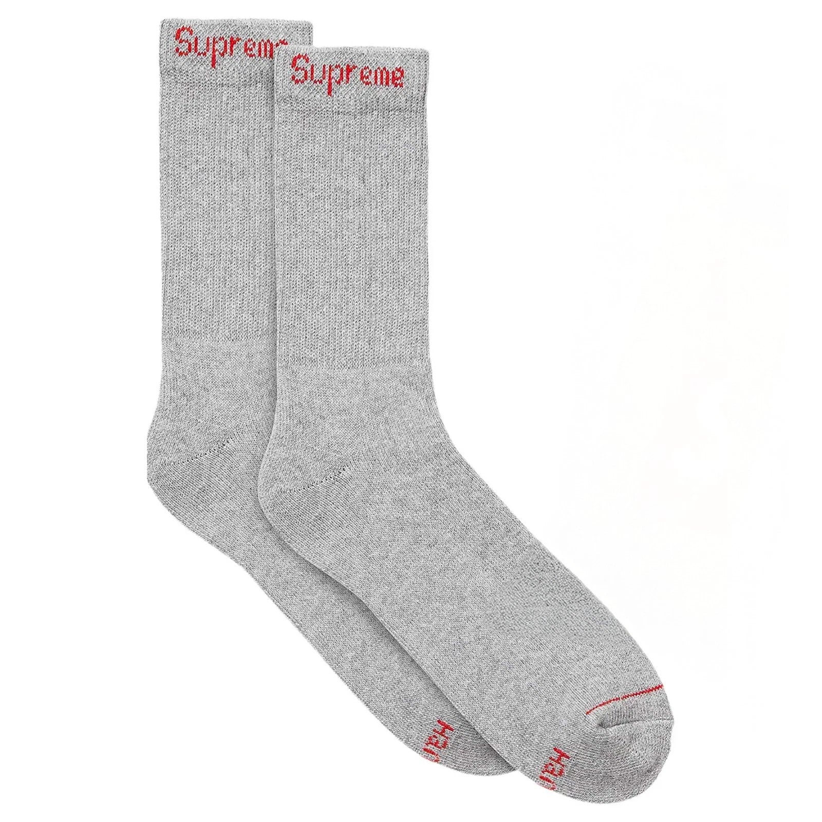 Heather Grey Supreme Hanes Crew Socks (Single Pair)