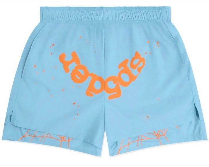 Sp5der OG Web Double Layer Shorts Light Blue