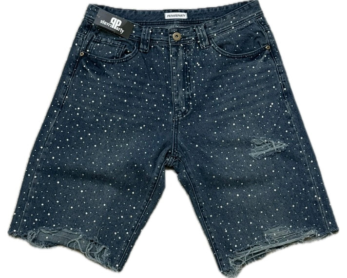 Country Boy Rhinestone Shorts Denim