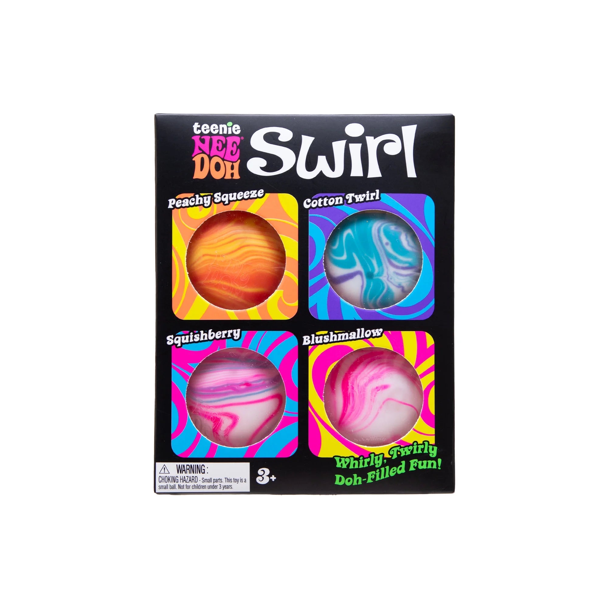 NeeDoh Teenie Swirl, Satisfying Sensory Toy, (4 Pack Colors May Vary)