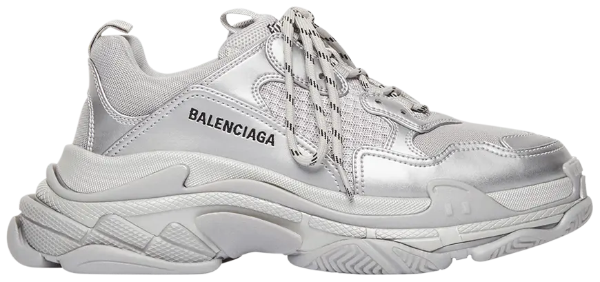 Balenciaga Triple S Sneaker Silver Metallic