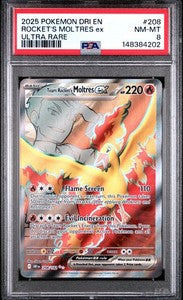 Team Rockets Moltres ex - 208/182 - (PSA GRADED 8) - SV10: Destined Rivals (DRI)