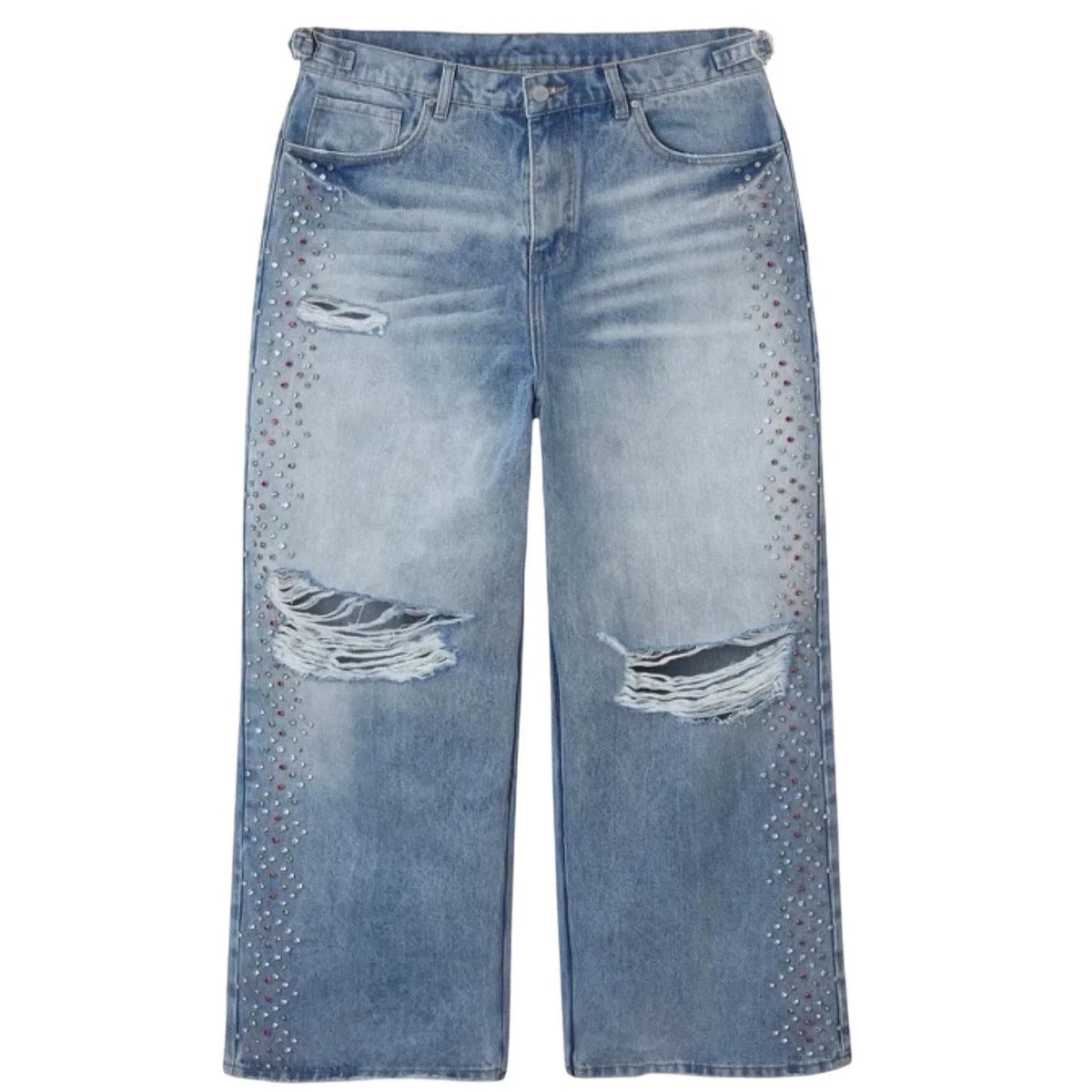 HMDD Crystal H-Star Baggy Blue Jeans