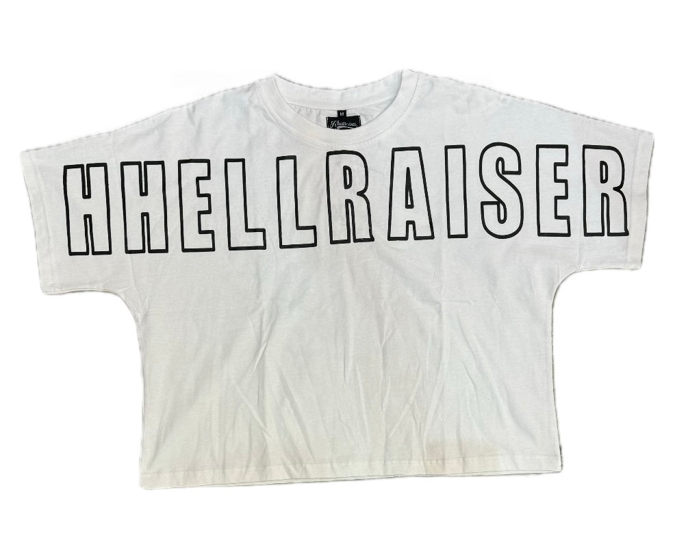 Hellraiser Cropped White Tee