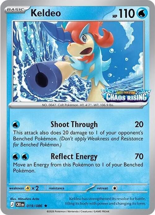 Keldeo - 019/086 (Chaos Rising Stamped) - Miscellaneous Cards & Products (MCAP)