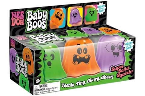 NeeDoh NeedDohWeen Baby Boos Box of 3 Squishy Glowy Ghosts