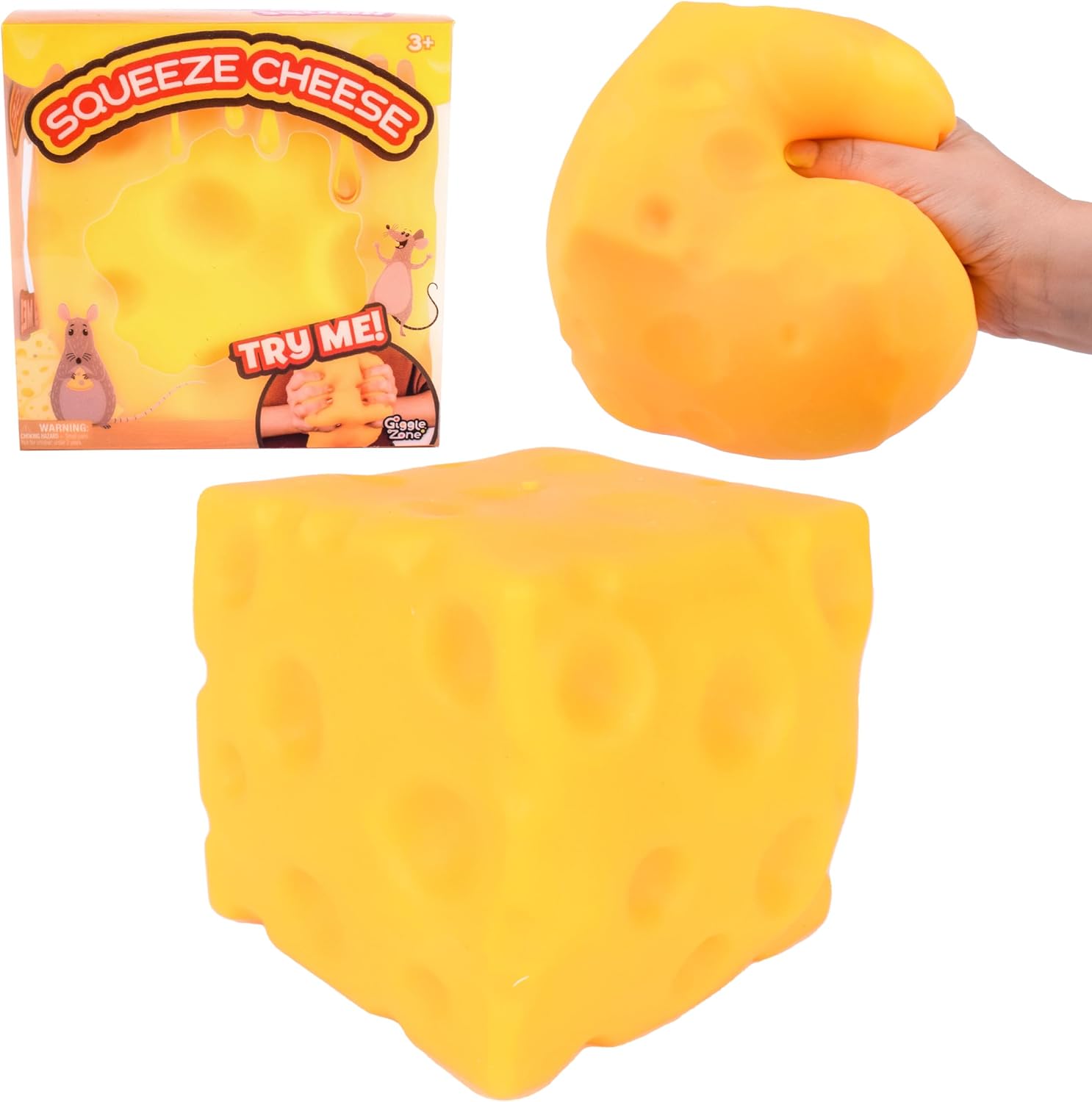 Sunny Days Squishy Cheese Block - Jumbo Stress Ball - Ages 3+