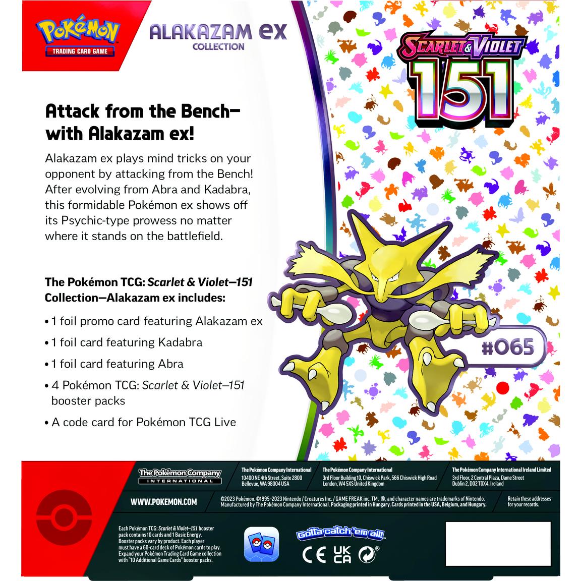 Pokemon TCG: Scarlet and Violet 151 Alakazam Ex Collection