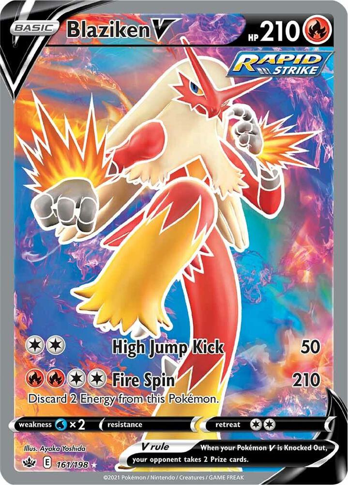 Blaziken V (Full Art) - 161/198 - SWSH06: Chilling Reign (SWSH06)