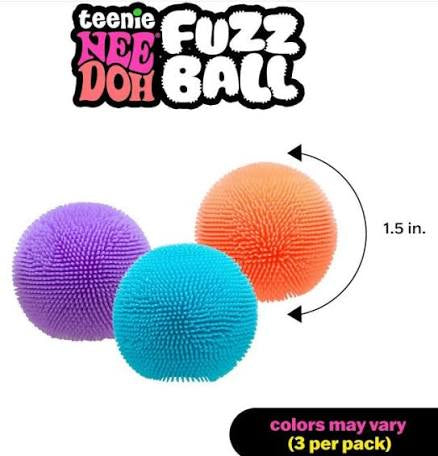 NeeDoh Teenie Fuzz Ball - Satisfying Sensory Toy (4 Pack)