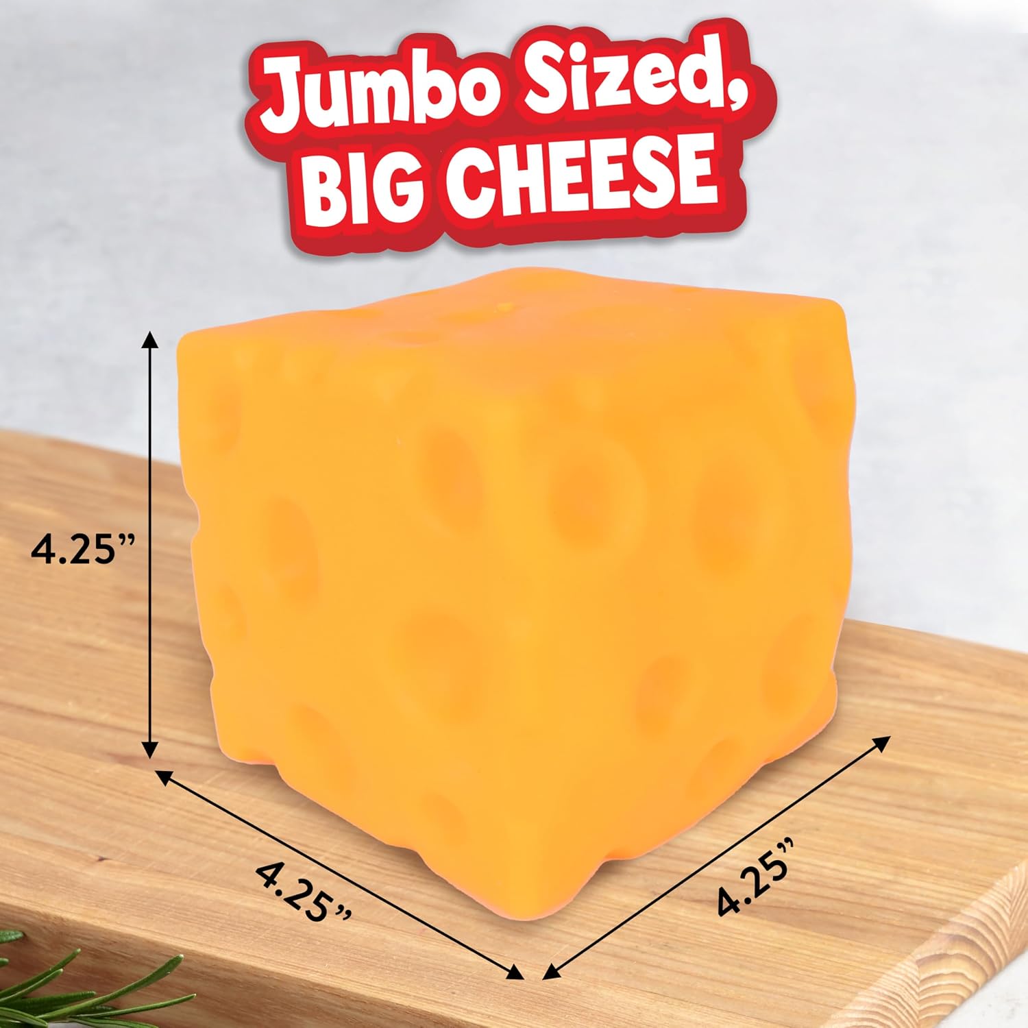 Sunny Days Squishy Cheese Block - Jumbo Stress Ball - Ages 3+