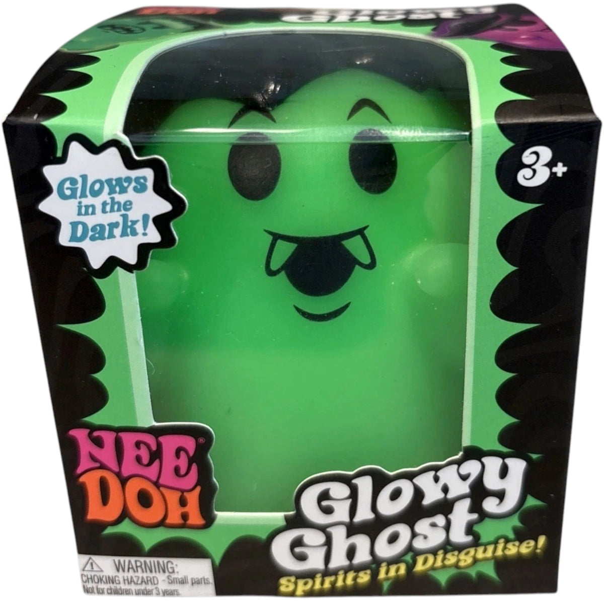NeeDoh Glowy Ghost Spirits In Disguise (Random Facial Expression) Squishy Fidget Toy Green