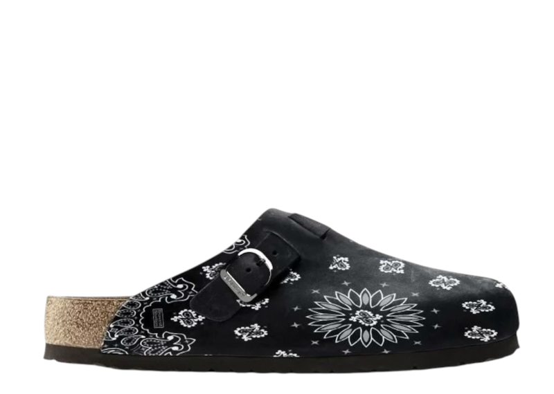 Bravest Studios Black Leather Paisley Clog