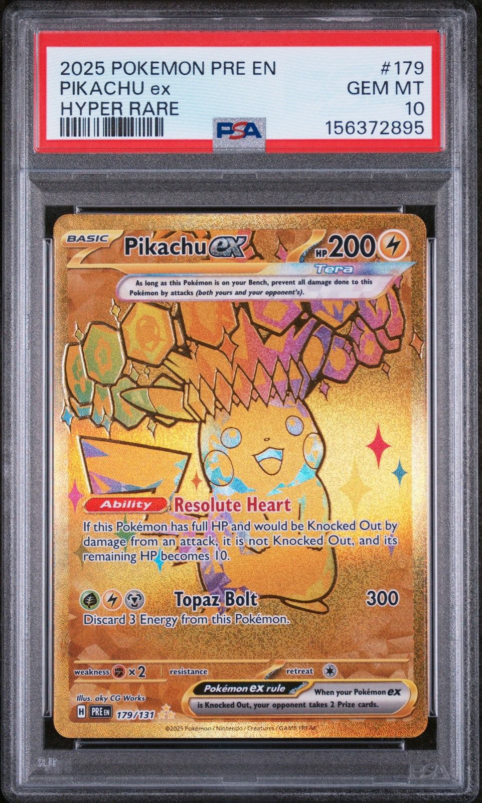 Pikachu ex - 179/131 - (PSA 10 GRADED) - SV: Prismatic Evolutions (PRE)