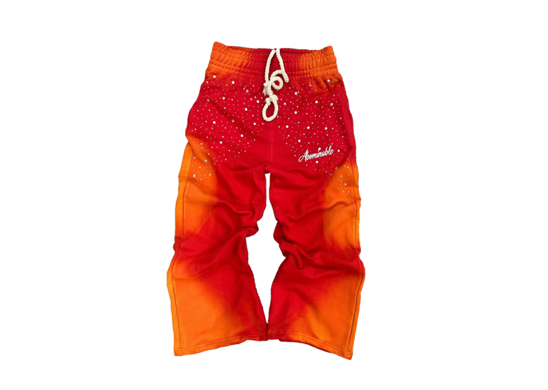 Abominable Rhinestone Red Pants