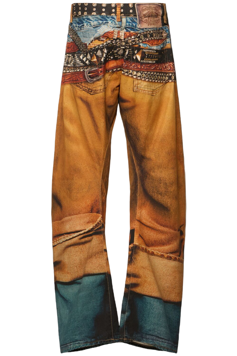Acne Studios Orange Stacked Belts Jeans