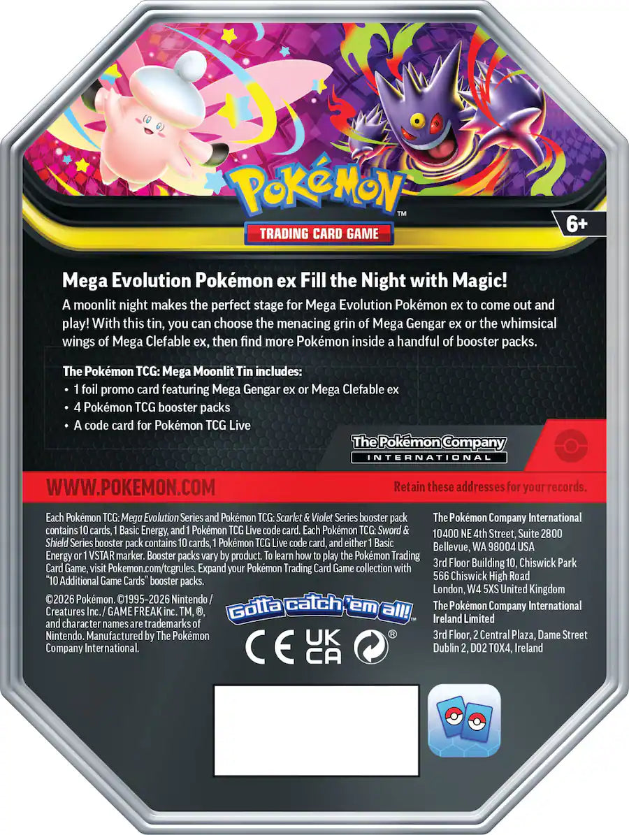 Pokemon - TCG: Mega Moonlit Tin - Styles May Vary