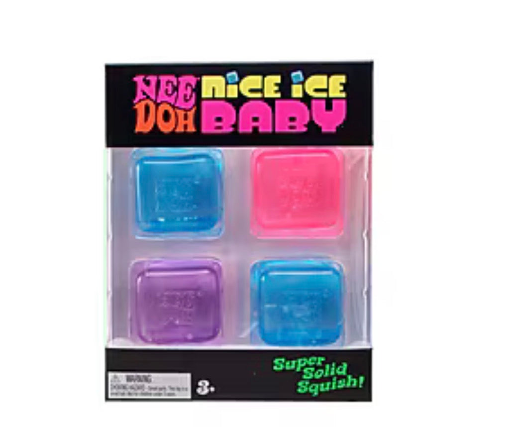 NeeDoh Nice Ice Baby Satisfying Square Shaped Sensory Toys (4 Pack)