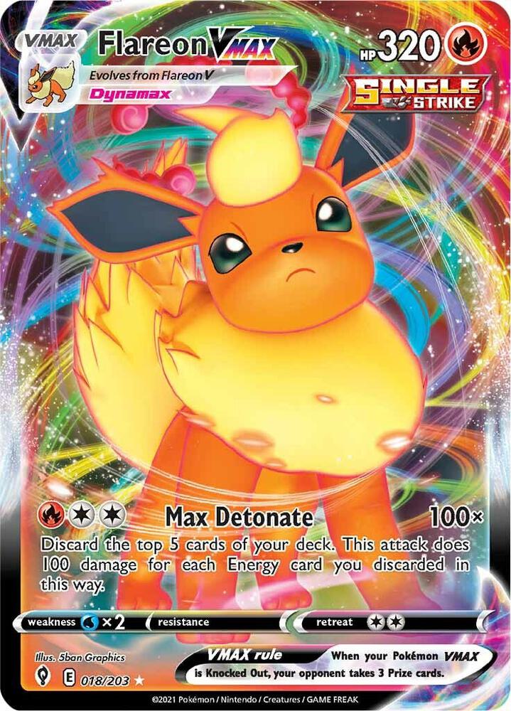 Flareon VMAX - 018/203 - SWSH07: Evolving Skies (SWSH07)