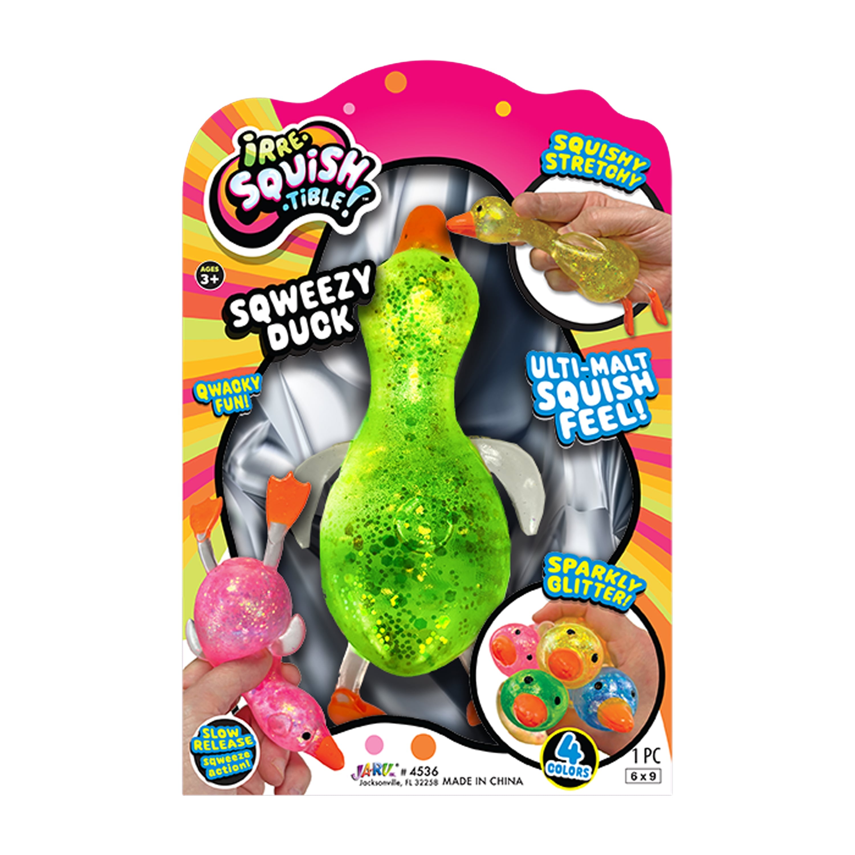 Irre-Squish-Tible!™ Sqweezy Duck Toy (Styles May Vary)