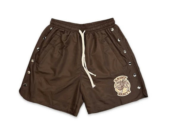 Saint Vanity Nylon Shorts Brown
