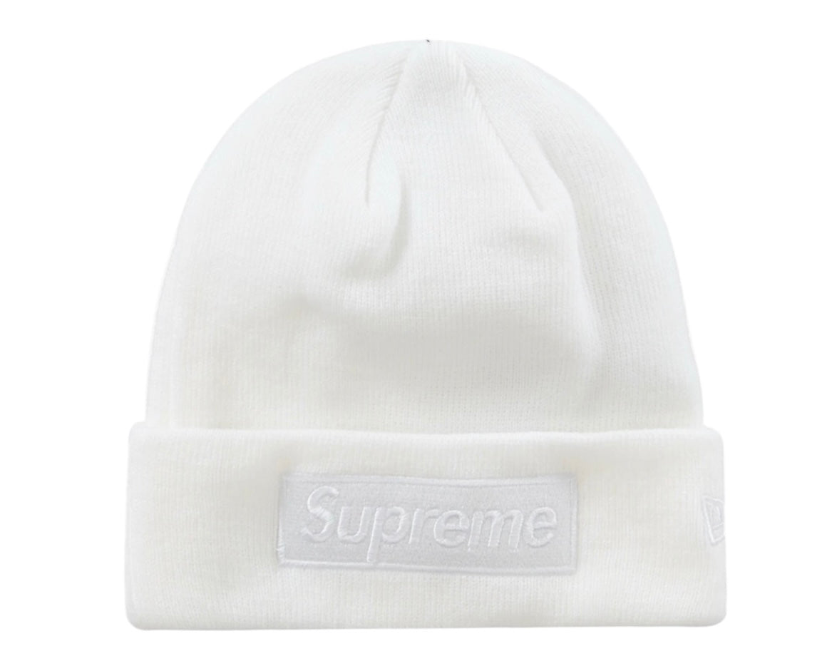 Supreme New Era Box Logo Beanie (FW23) White