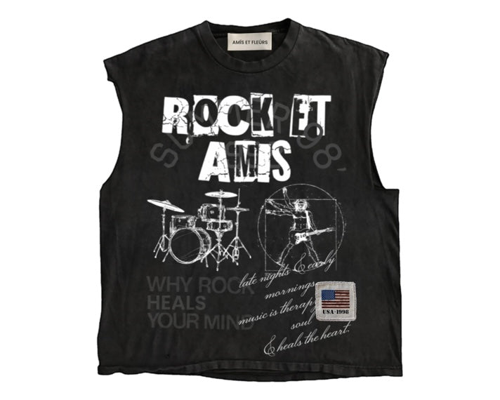 Amis Et Fleurs Rock Et Amis Cutoff Tee