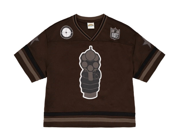 Bravest Studios Brown 911 Football Jersey