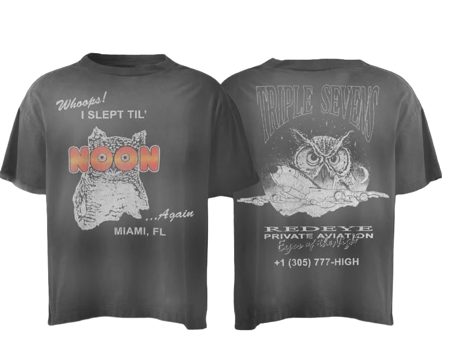 Triple Sevens Night Owl Tee Black