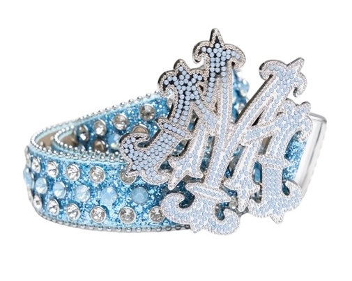 Mezzi Studios Rhinestone Belt Powder Blue