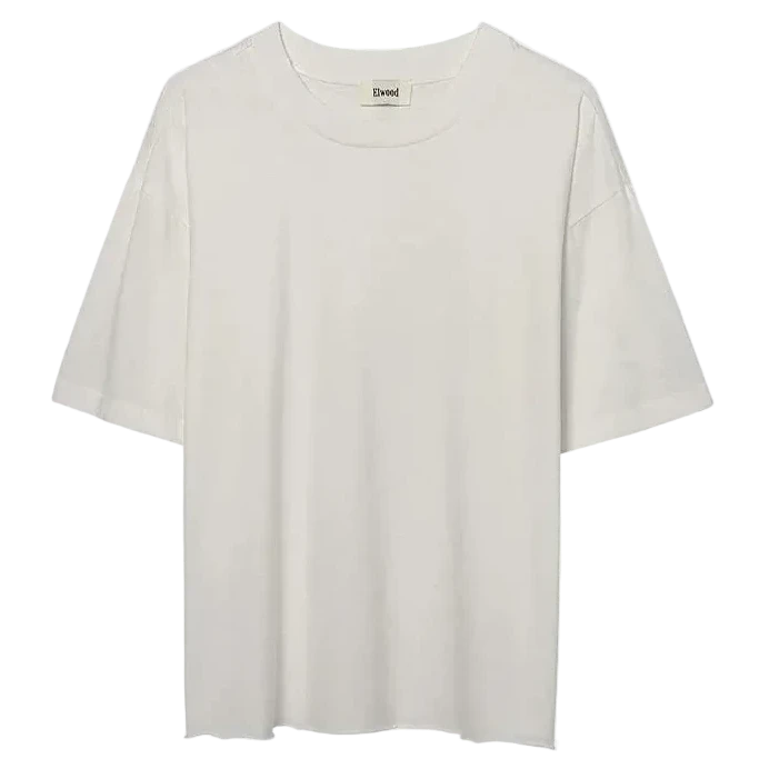Elwood Oversized Crop Core Tee Vintage White