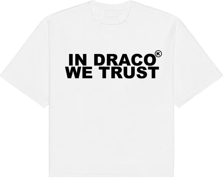 In Draco We Trust Oversized Tee White Black