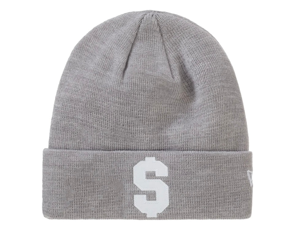 Supreme New Era Money Logo Beanie Heather Grey