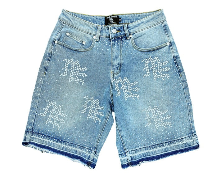Mixed Emotion Rhinestone Denim Shorts