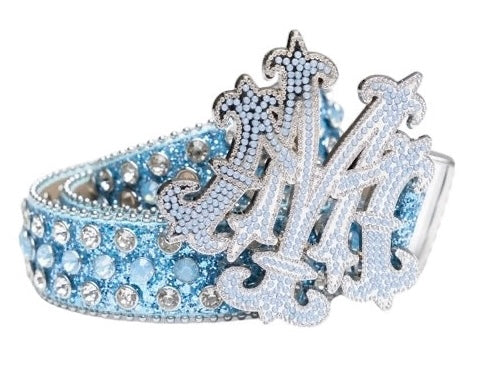 Mezzi Studios Rhinestone Belt Powder Blue