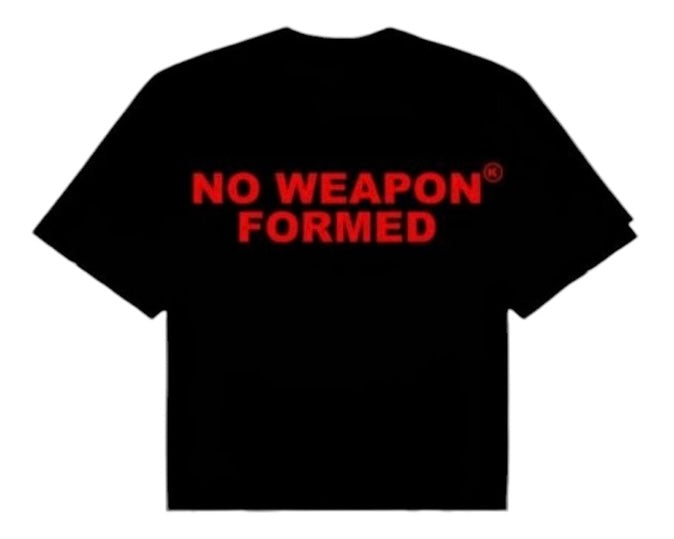 No Weapon Formed Oversized Tee Black Red