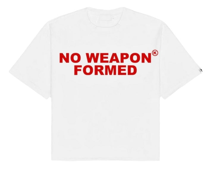 No Weapon Formed Oversized Tee White Red