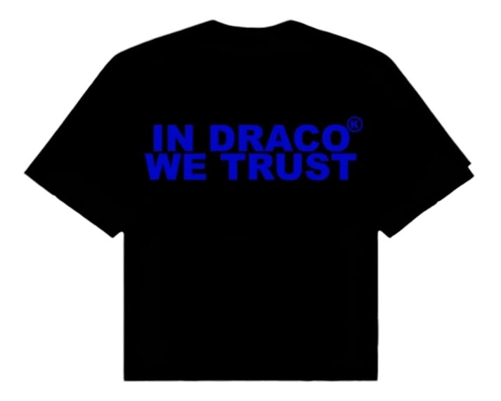 In Draco We Trust Oversized Tee Black Blue