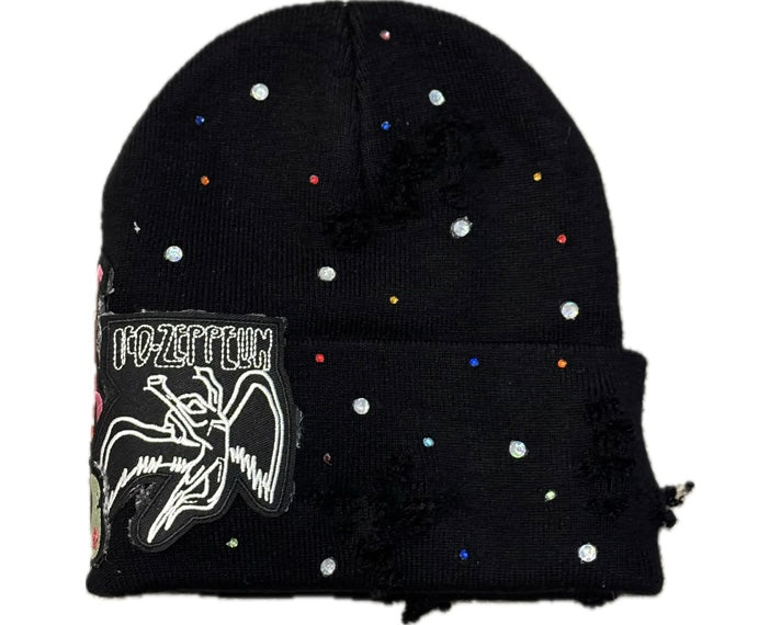 Afterlife Rhinestone Beanie Black