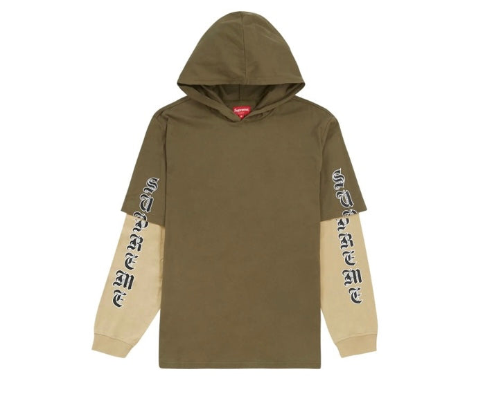 Supreme Layered Hooded L/S Top Olive