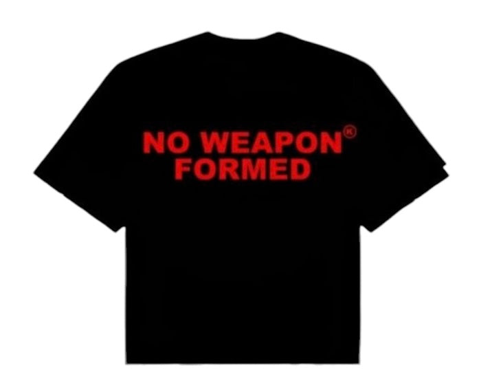 No Weapon Formed Oversized Tee Black Red