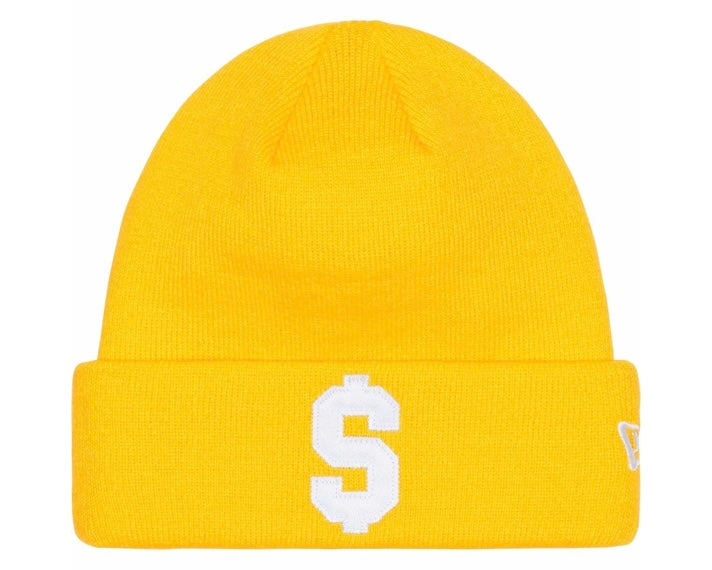 Supreme New Era Money Logo Beanie Gold