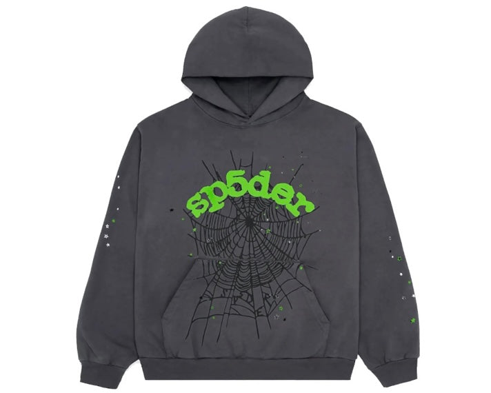 Sp5der Wait Web Hoodie Slate Grey