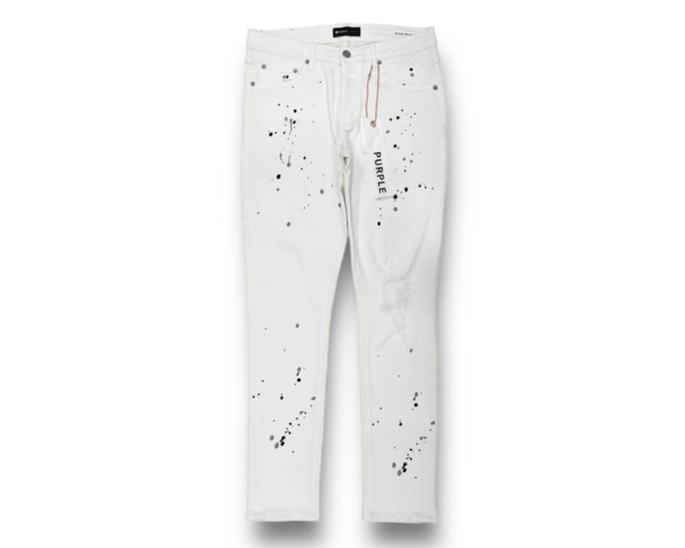 Purple Jeans - P001 Optic White Paint Blowout